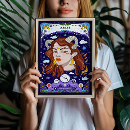 Aries Zodiac Sign Poster - Bold and Fierer Wall Ar