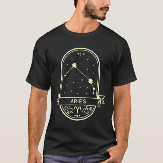 Aries Zodiac Sign Ram Constellation Astrologie Hor T-Shirt