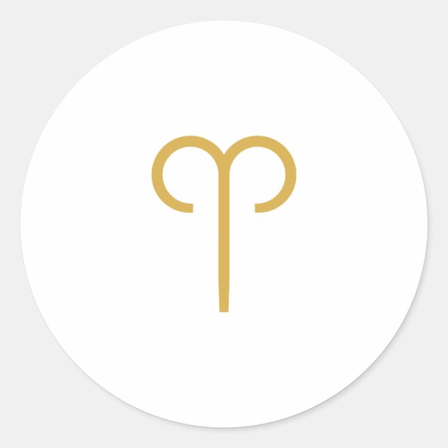 Aries Zodiac Sign Runder Aufkleber (Vorderseite)