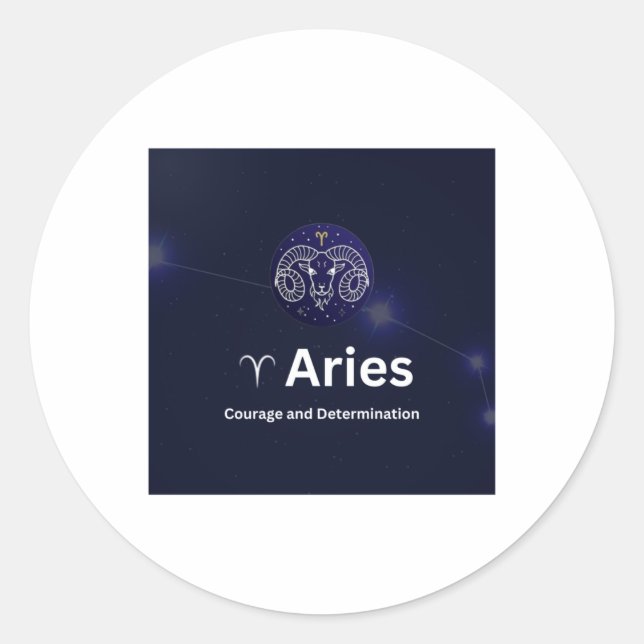 Aries Zodiac Sign Sticker (Vorderseite)
