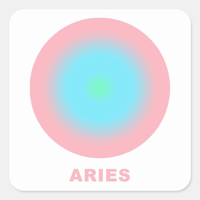 Aries Zodiac Sign Stylish Gradient Quadratischer Aufkleber (Vorderseite)