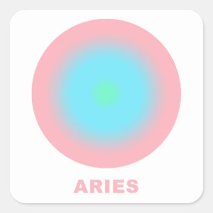 Aries Zodiac Sign Stylish Gradient Quadratischer Aufkleber