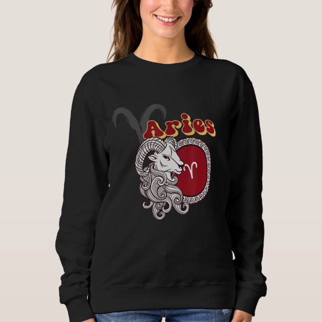 Aries Zodiac Sign Sweatshirt (Vorderseite)