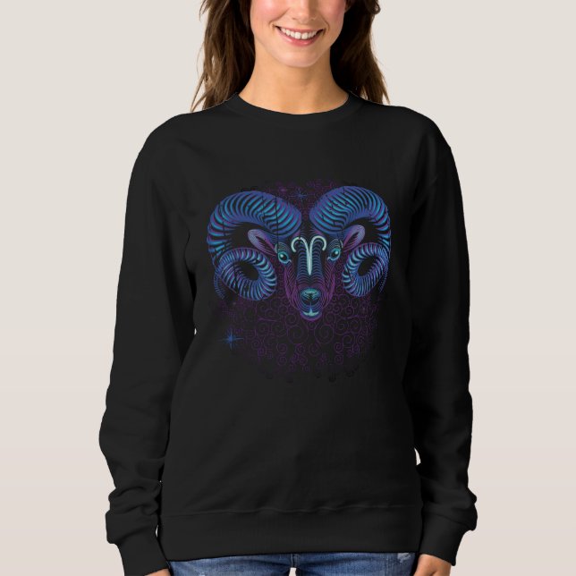 Aries Zodiac Sign Sweatshirt (Vorderseite)
