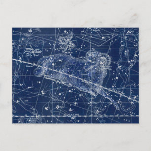 Aries Zodiac Sign Vintag Illustration Postkarte