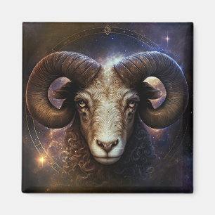 Aries Zodiac Sign Watercolor Design Magnet