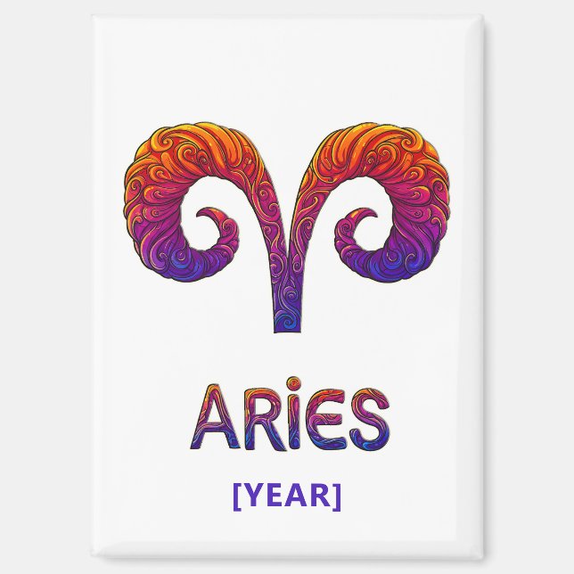Aries Zodiac Sign / Zodiaco Aries Magnet (Vorderseite)