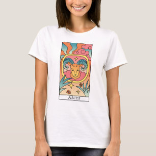 Aries Zodiac Signac Abstrakte Kunst Vintag T-Shirt