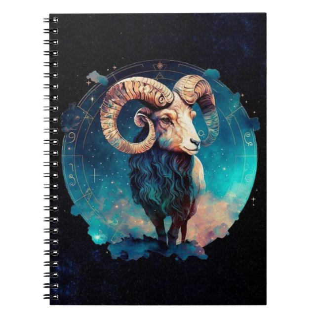 Aries Zodiac Spiral Notebook Notizblock (Vorderseite)