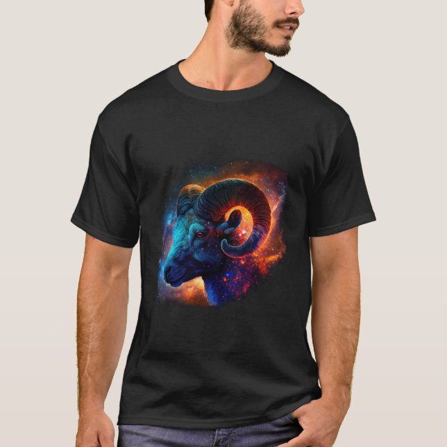 Aries Zodiac Star Sign Basic T-Shirt (Vorderseite)