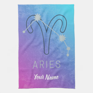 Aries Zodiac Star Sign Horoskop Constellation Geschirrtuch