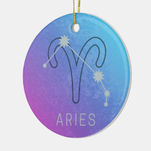 Aries Zodiac Star Sign Horoskop Constellation Keramik Ornament