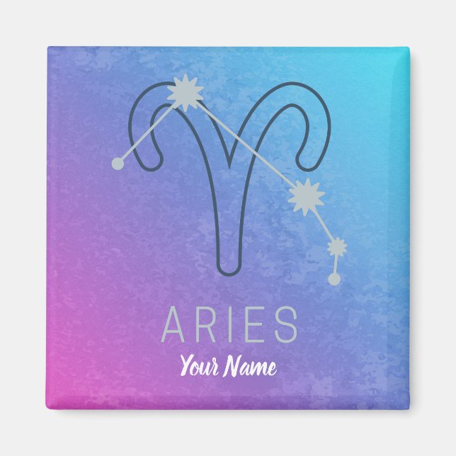 Aries Zodiac Star Sign Horoskop Constellation Magnet (Vorne)
