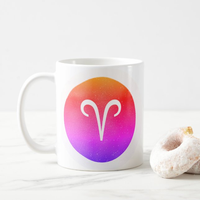 Aries Zodiac Star Sign Modern Kaffeetasse (Mit Donut)