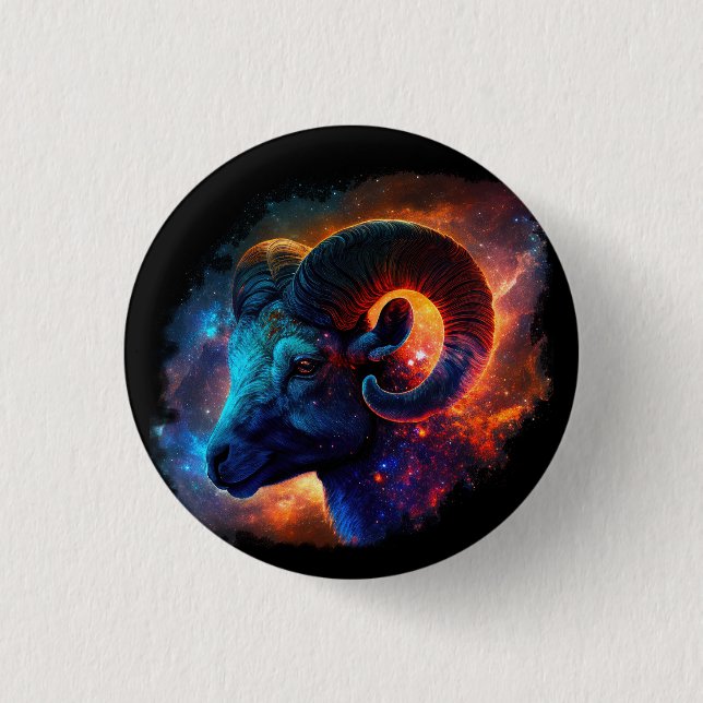 Aries Zodiac Star Sign - No Text - Round Button (Vorderseite)