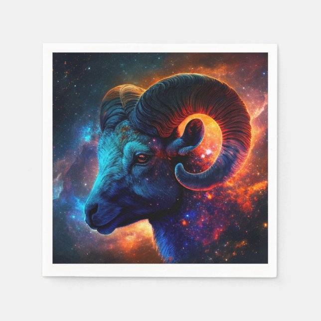 Aries Zodiac Star Sign - Vivid Artistic Napkins Serviette (Vorderseite)