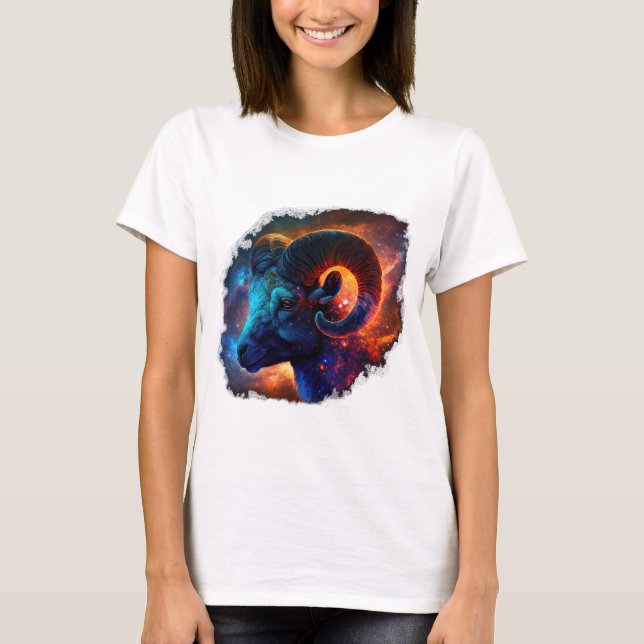 Aries Zodiac Star Sign Woman's Basic T-Shirt (Vorderseite)