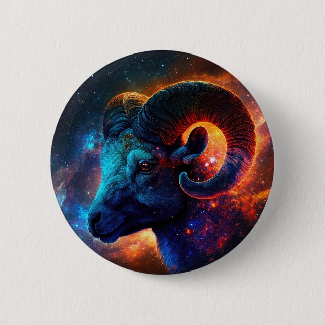 Aries Zodiac Star Signbutton Button (Vorderseite)
