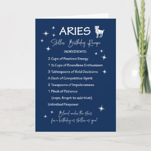 Aries Zodiac Stellar Geburtstagsrezept Karte