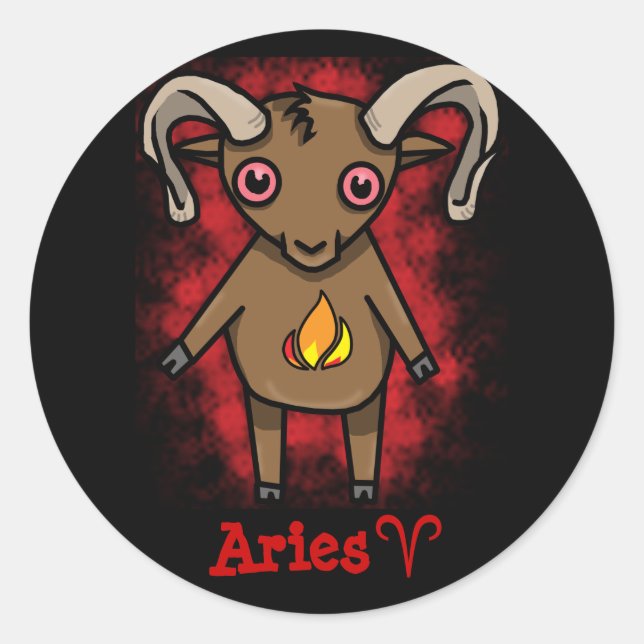 Aries Zodiac Sticker! Runder Aufkleber (Vorderseite)