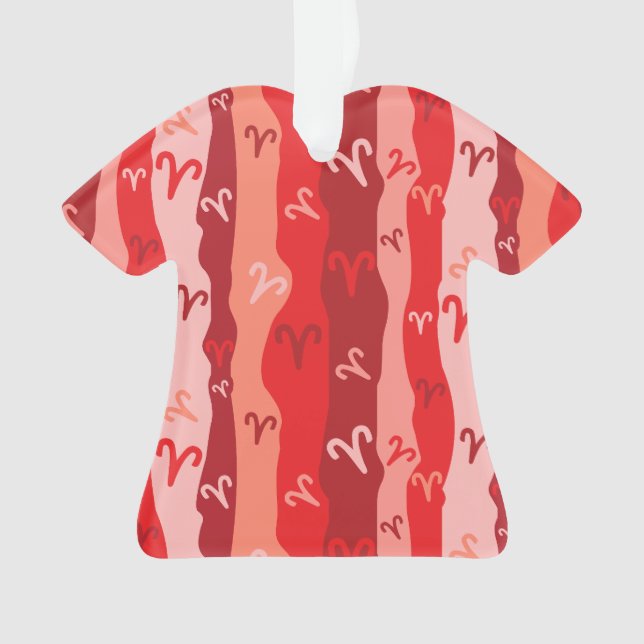 Aries Zodiac Stripes Ornament (Vorderseite)