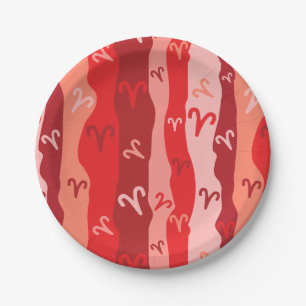 Aries Zodiac Stripes Pappteller