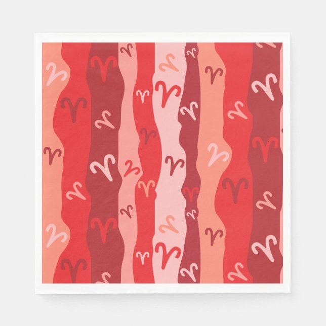 Aries Zodiac Stripes Serviette (Vorderseite)