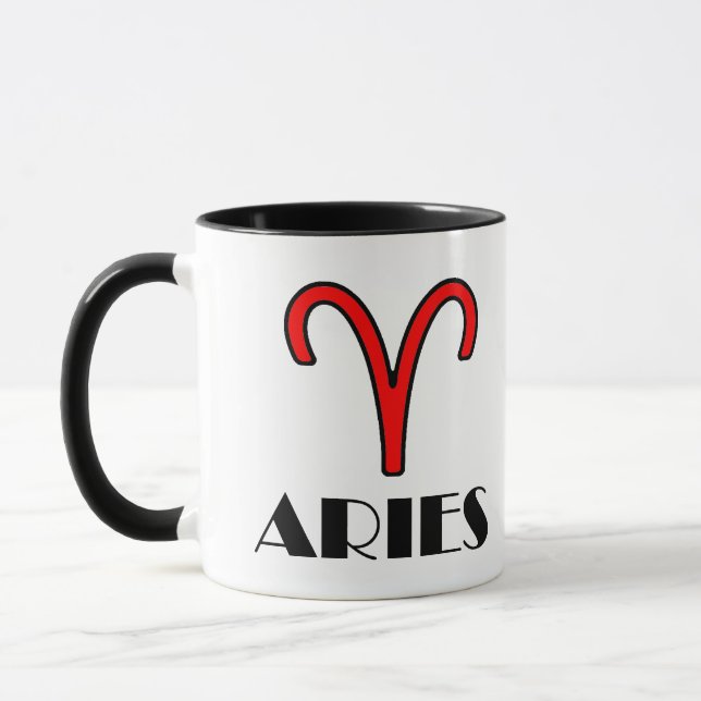 Aries Zodiac Symbol 11 oz.com Designer Tasse in Re (Links)