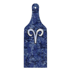 Aries Zodiac-Symbol auf Navy Blue Digital-Camoufla Schneidebrett