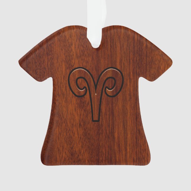 Aries Zodiac Symbol Brown Mahogany wie Print Ornament (Vorderseite)