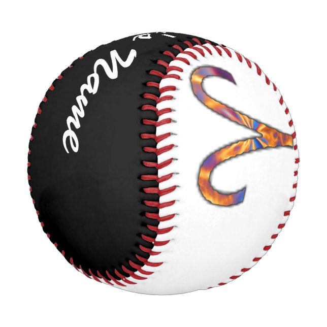 Aries Zodiac Symbol Element von Kenneth Yoncich Baseball (Schrägansicht)