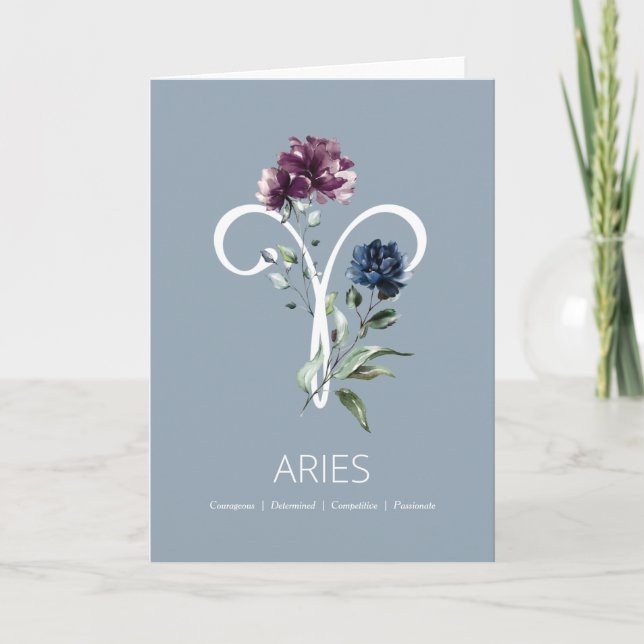Aries Zodiac Symbol Geburtstagskarte Karte (Vorderseite)