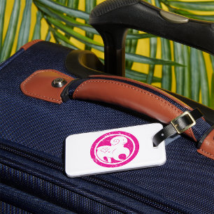 Aries Zodiac Symbol Grunge Pink Ram Astrologie Gepäckanhänger