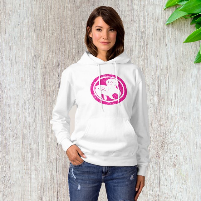 Aries Zodiac Symbol Grunge Pink Ram Astrologie Hoodie (Von Creator hochgeladen)