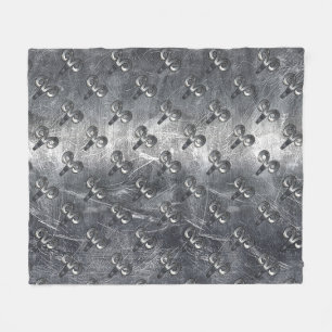 Aries Zodiac Symbol in Grunge Distressed Style Fleecedecke