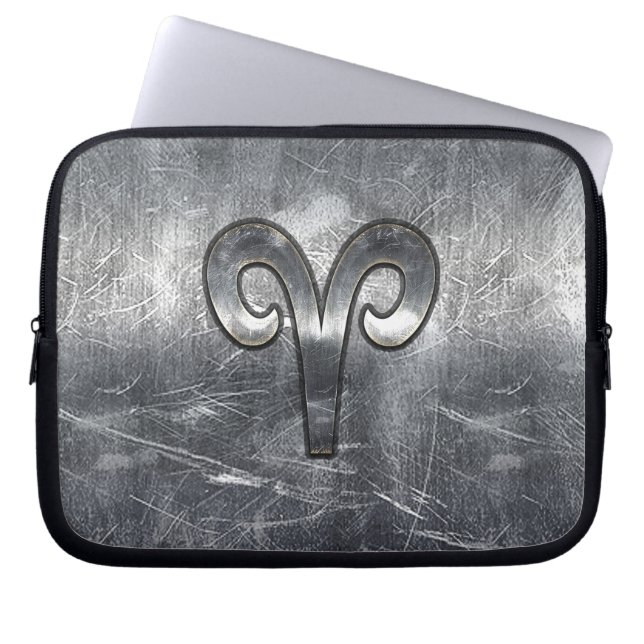 Aries Zodiac Symbol in Grunge Distressed Style Laptopschutzhülle (Vorderseite)