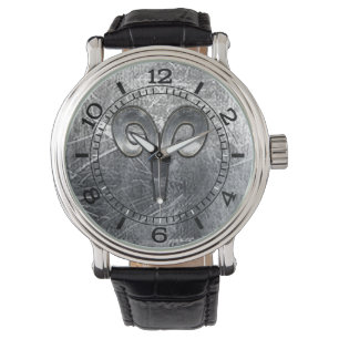 Aries Zodiac Symbol Industrial Style Dial Armbanduhr