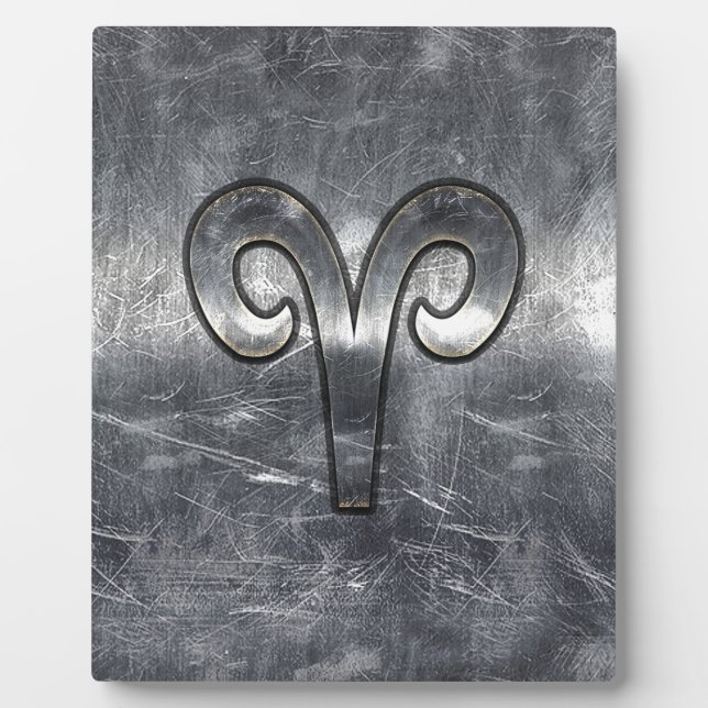 Aries Zodiac Symbol Industrial Style Fotoplatte (Vorderseite)