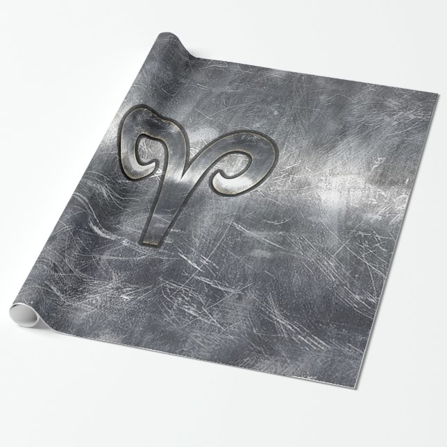Aries Zodiac Symbol Industrial Style Geschenkpapier (Ungerollt)