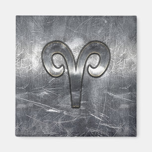 Aries Zodiac Symbol Industrial Style Magnet