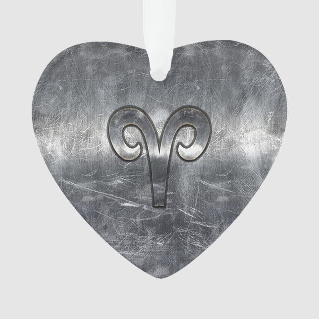 Aries Zodiac Symbol Industrial Style Ornament (Vorderseite)