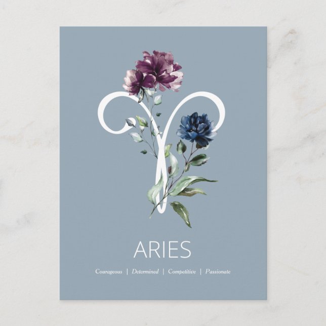 Aries Zodiac Symbol Postkarte (Vorderseite)