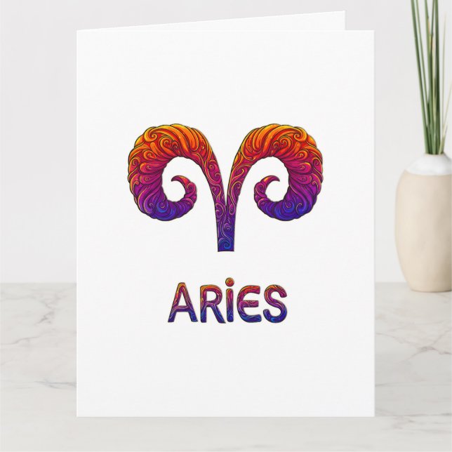 Aries Zodiac / Tarjeta Aries Karte (Vorderseite)