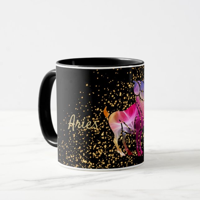 Aries Zodiac Tasse (Vorderseite Links)