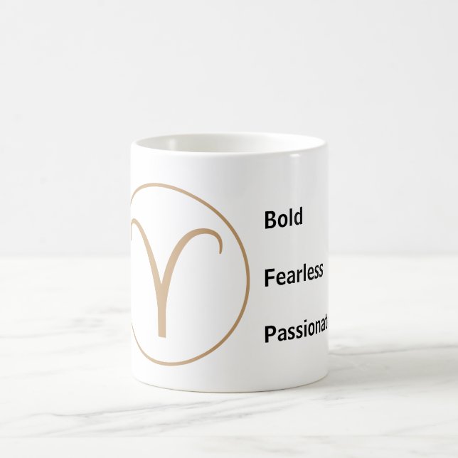 Aries Zodiac Traits Bold Fearless Passionate Kaffeetasse (Mittel)