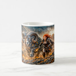 Aries Zodiac with Warrior and Charging Ram Kaffeetasse