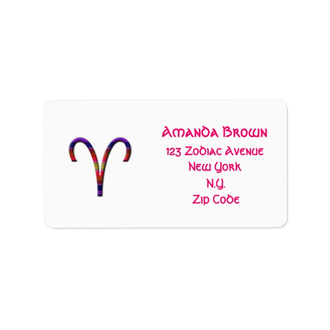 Aries-Zodiac-Zeichen Adressaufkleber (Vorne)
