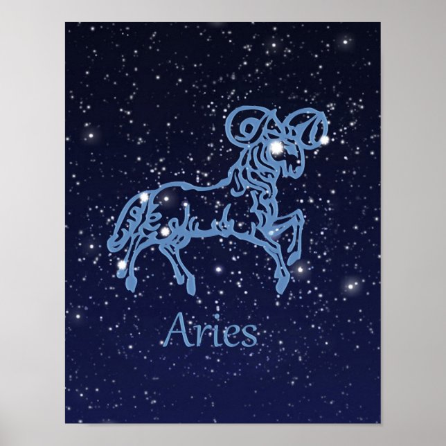 Aries Zodiac-Zeichen und Konstellation Poster (Vorne)