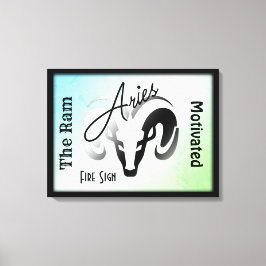 Aries Zodiac Zeichen und Symbol Gerahmt Leinwanddruck