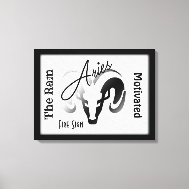 Aries Zodiac Zeichen und Symbol Gerahmt Leinwanddruck (Vorderseite)